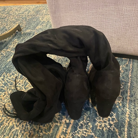 Lulus So Much Yes Black Suede Over the Knee Boots - Picture 8 of 13